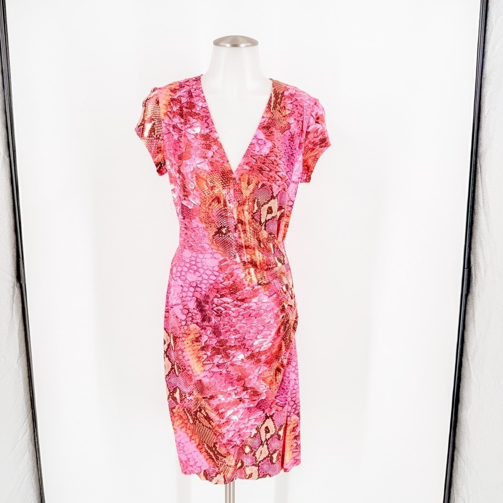 Cache Pink and Orange Patterned Mini Dress
